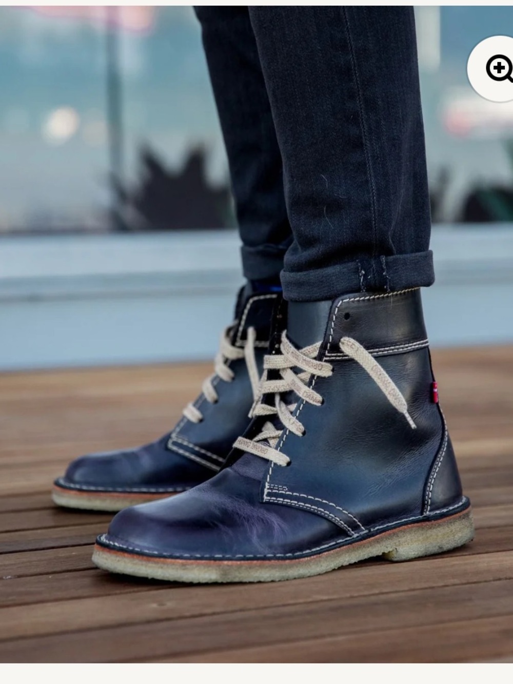 Duckfeet Faborg navy leather lace-up boots